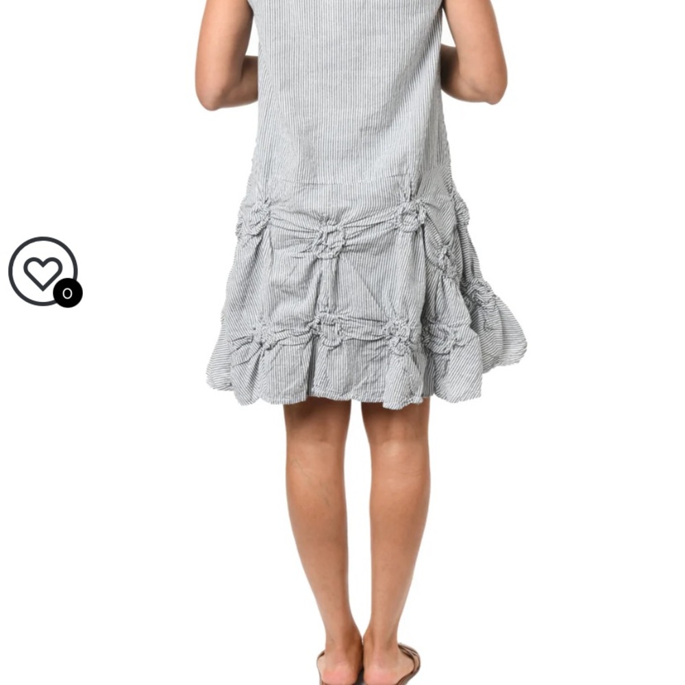Tulip Maria Lagenlook Knot-Detail Dress in Black and White Stripe Tunic Dress M - Picture 7 of 7
